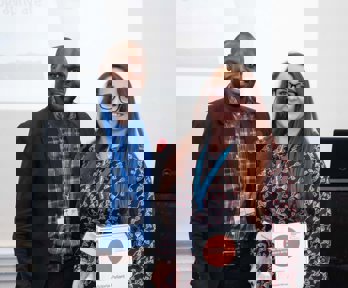 The winner of the Rex Walford Award in 2019 receiving her certificate