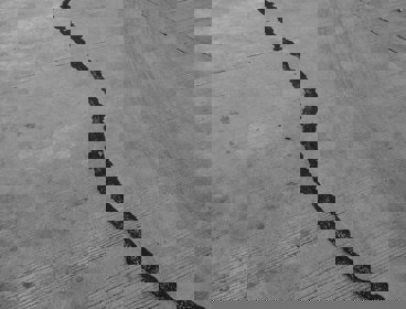 A fault line in a grey road